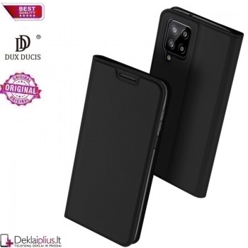 Dux Ducis dirbtinės odos atverčiamas dėklas - juodas (telefonui Samsung A22/A22 4G)